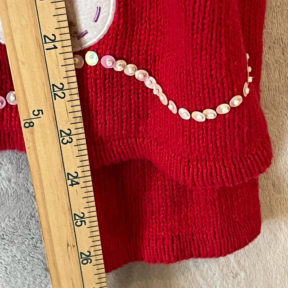 Christmas Sweater Holiday Red Snowman Cardigan - Picture 7 of 9